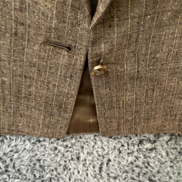 Union made  Vintage Size 10 Wool Jacket Fully Lined plaid Tan  Long Sleeve - Picture 5 of 12